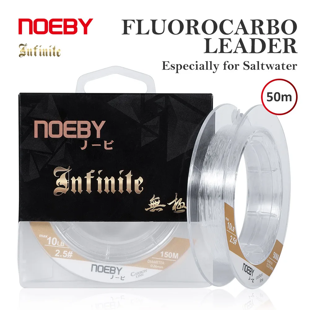 

NOEBY Shock Leader Fluorocarbon Fishing Line 50m 6-65lb Monofilament Lead Carbon Fiber Saltwater Fishing Wire For Fishing Tackle