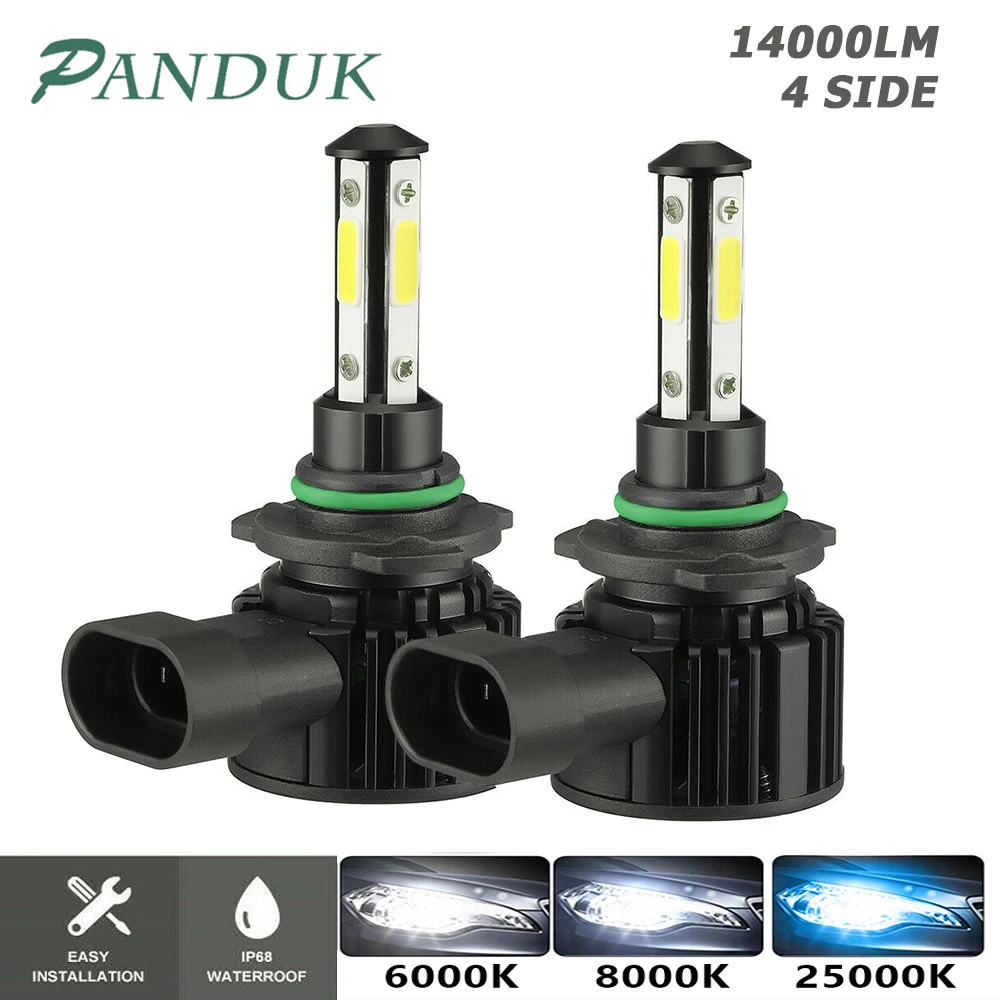 

PANDUK 14000LM 4 Sides H7 LED Headlight H1 Turbo H4 9005 HB3 9006 HB4 LED H8 H11 Bulb 6000K Lamp 360 Degree Diode Auto Fog Light