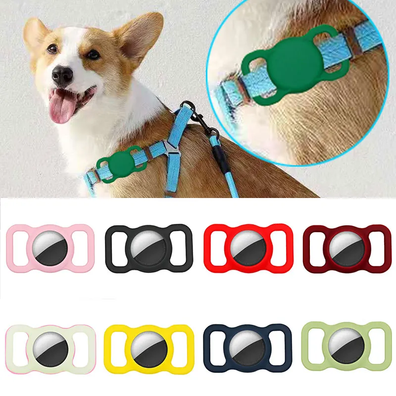 

For Apple Airtag Silicone Case Cat Dog Collar Fixed Buckle Cover Pet Anti-loss Locator Tracker Protective Airtags Accessories
