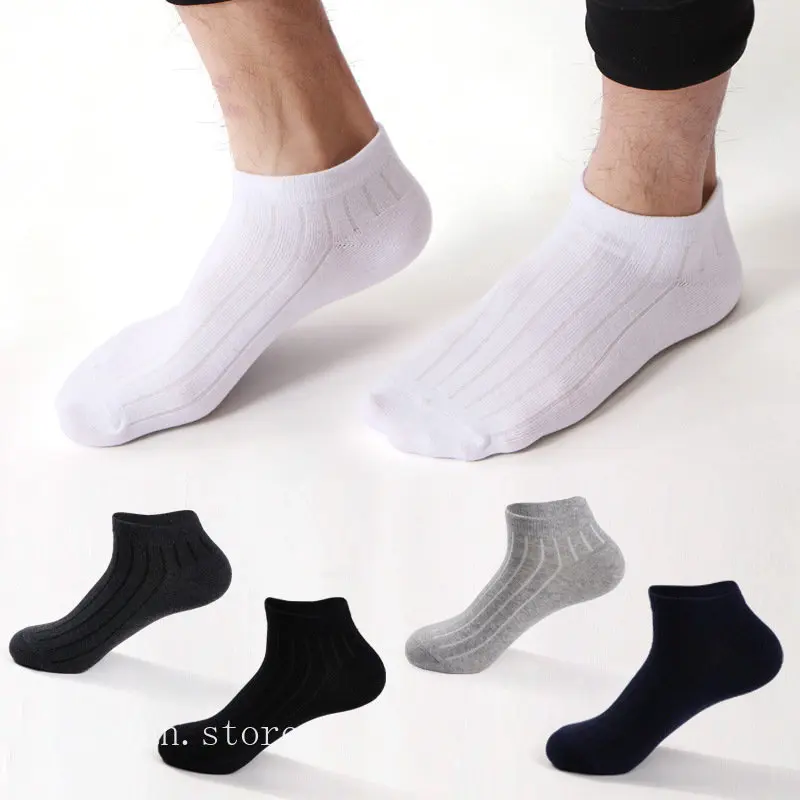 5Pairs/Lots Summer Spring Men Bamboo Fiber Socks Breathable Cotton Sports Deodorant Ankle Short Thin Boat Socks Size EUR37-45