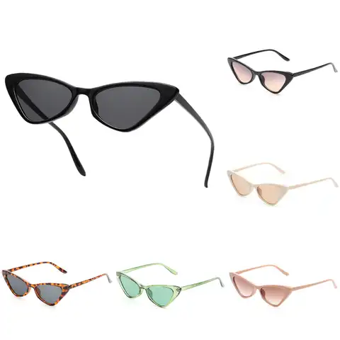 Солнцезащитные очки «кошачий глаз» UV400 для мужчин и женщин, винтажные модные роскошные солнечные аксессуары в стиле хип-хоп, маленькая опра...