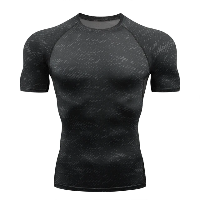 Short Sleeve Men Compression shirt Running TShirt Fitness Tight Sport Training Jogging Shirts Gym Sportswear Quick Dry 5