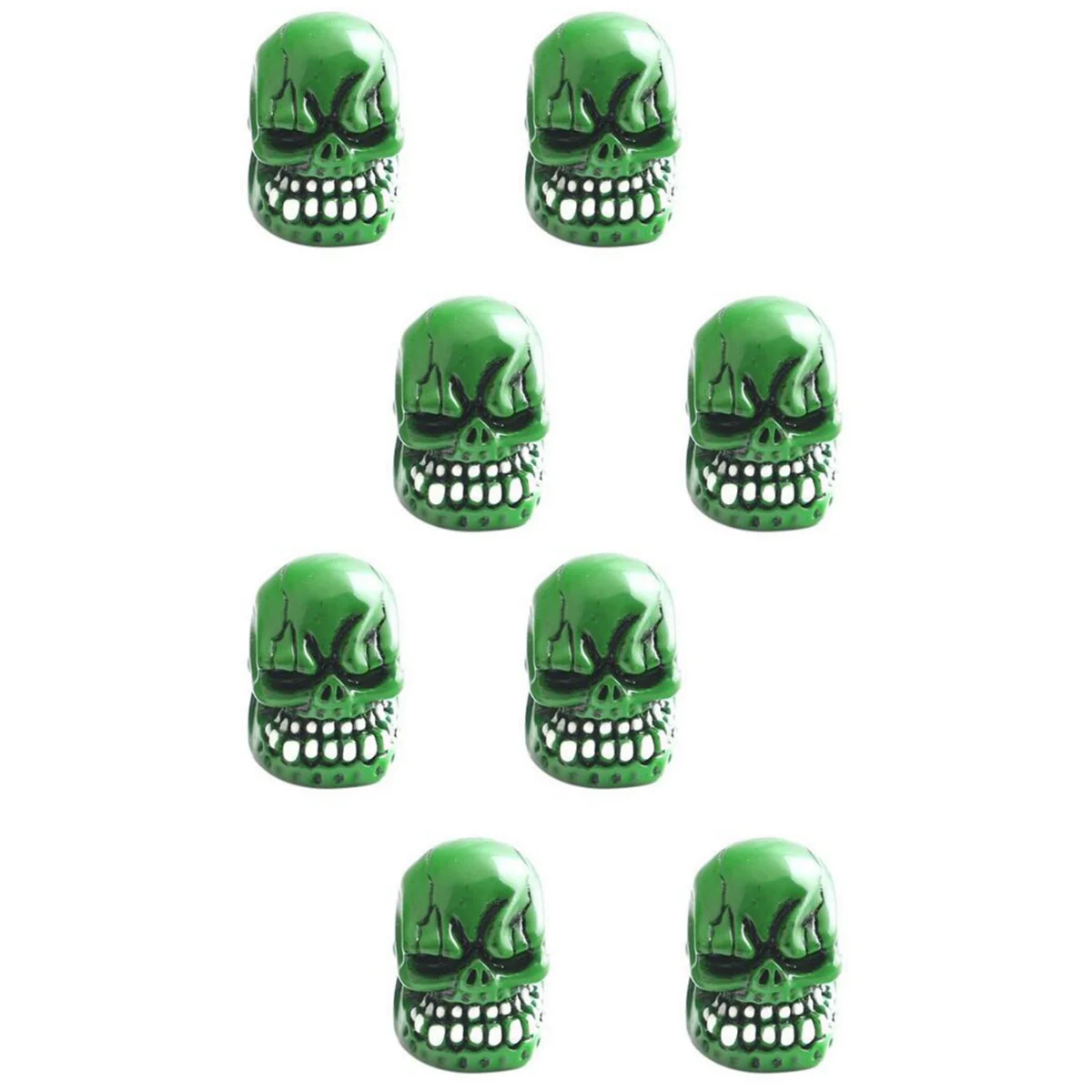 

8 pcs Tyre Cap Creative Ghost Head Shaped Automobile Car Motorcycle Bike Tire Caps Covers (Green)