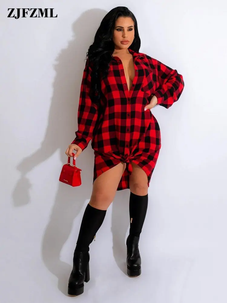 

Женское винтажное клетчатое платье в стиле пэчворк, свободное модное платье-рубашка с отложным воротником и длинным рукавом, шикарное однобортное платье-блуза