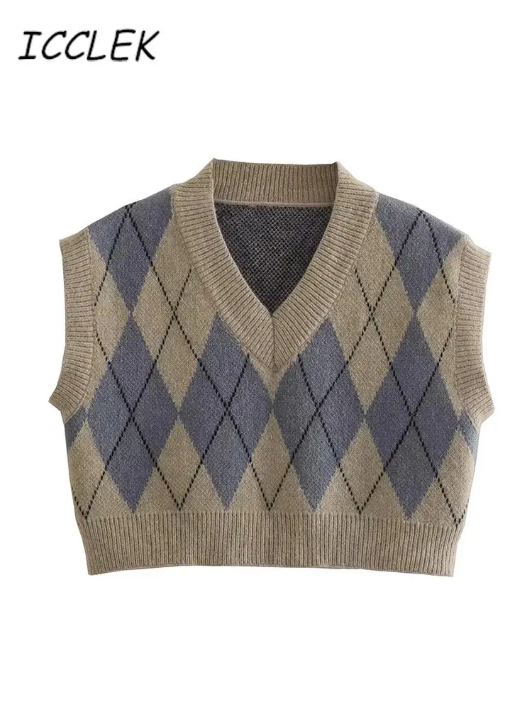 

Женский свитер-жилет с V-образным вырезом, без рукавов