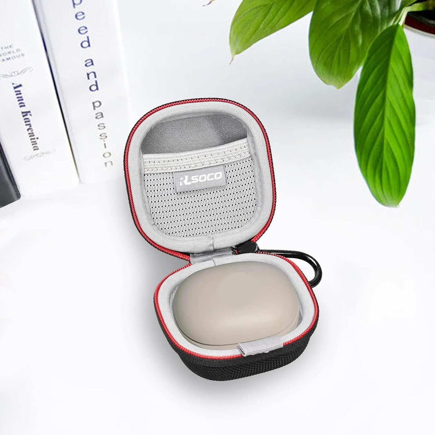 Фото Портативный чехол, совместимый с беспроводными Bluetooth-наушниками Anker Soundcore P20i/Life P3 с шумоподавлением - черный (только чехол) №1