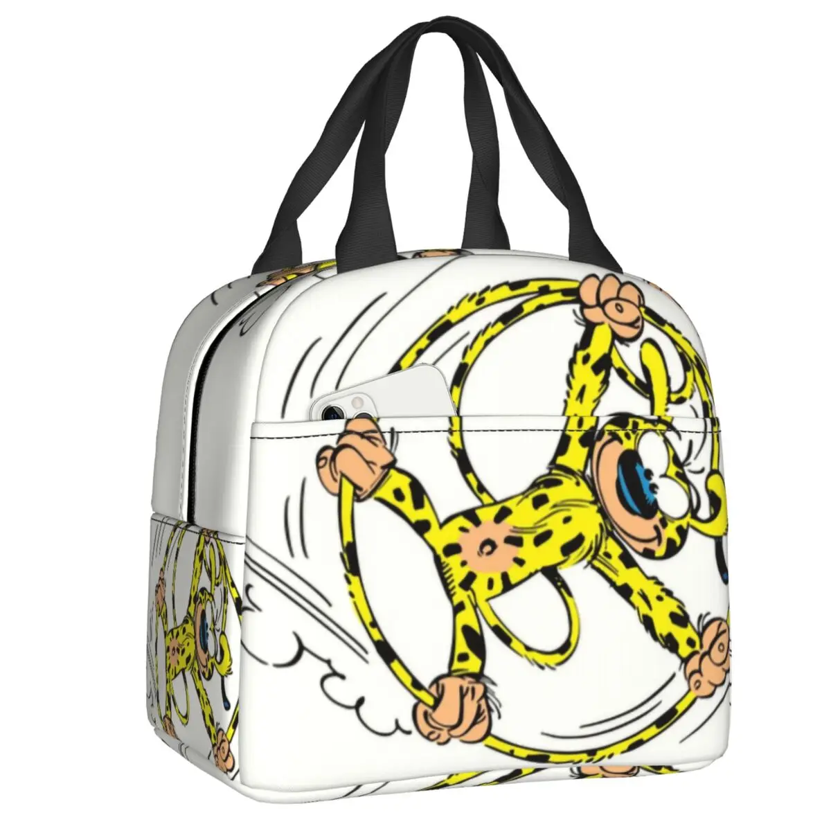

Custom Marsupilami Rolling In Tail Lunch Bag Women Thermal Cooler Insulated Lunch Box for Adult Office Thermal Bags lunchbag