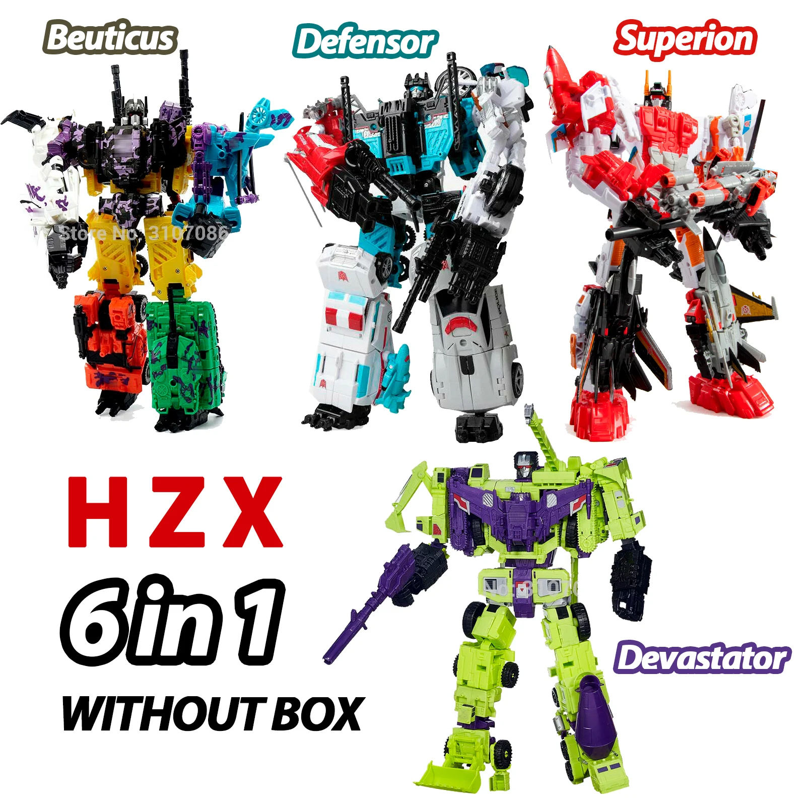 Робот-трансформер HZX 5 в 1 игрушка Defensor Bruticus Опустошитель Superion IDW 6 ONE NO BOX Набор