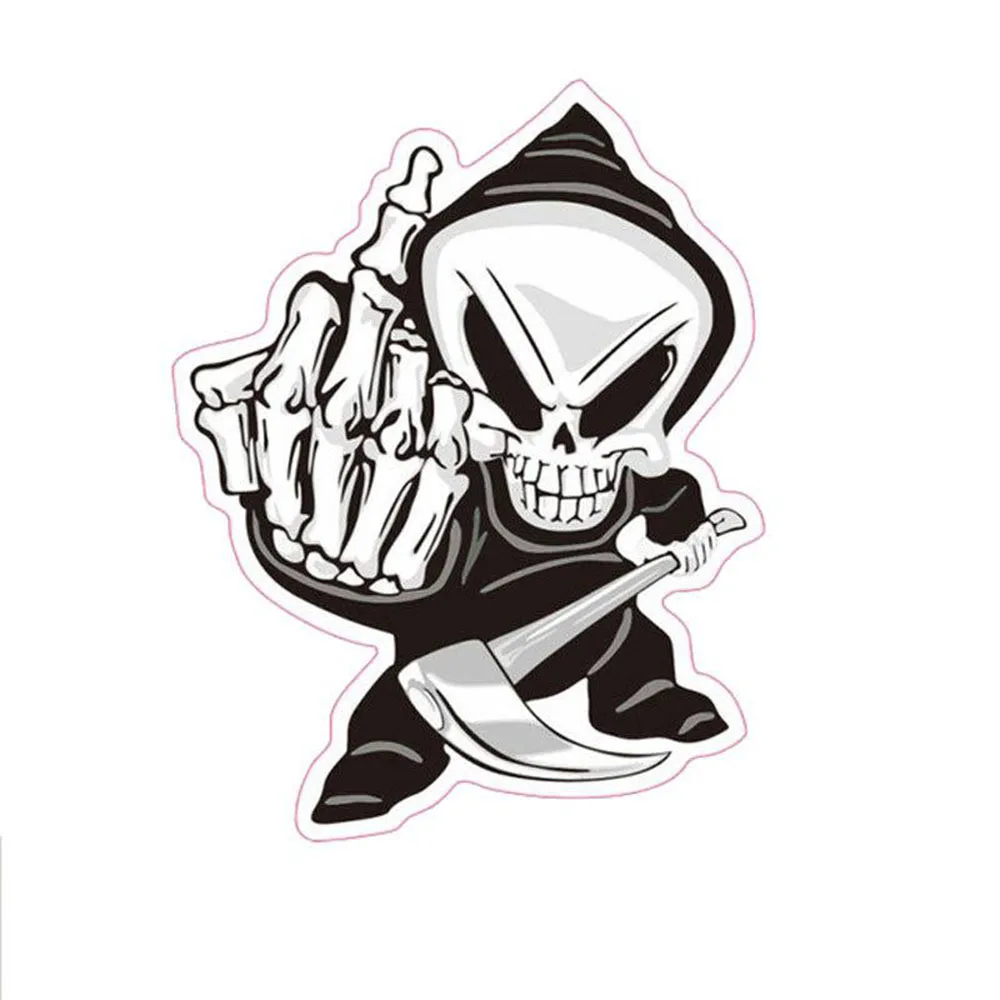 

Jptz Finger and Skull Design Vehicle Vinyl sticker, 15cm * 10cm, window Decoration, parachoques, car Fittings, PVC
