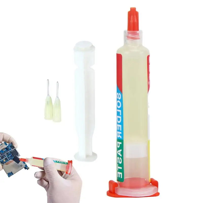 

Флюсовая паста для пайки, паста 10 мл, не требующая мытья, флюс для пайки со шприцом, паяльная паста в шприцах для телефонов