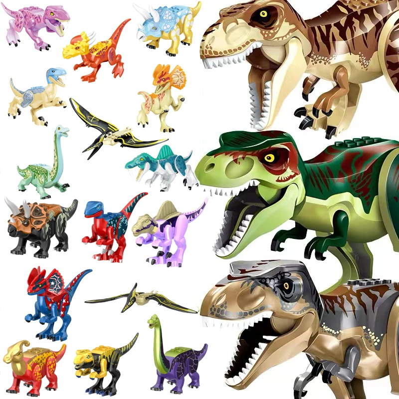 

Assembled Building Blocks Toys Big Size Dinosaur World Triceratops Tyrannosaurus Animal Model Bricks Assemble Dino Kids Toys