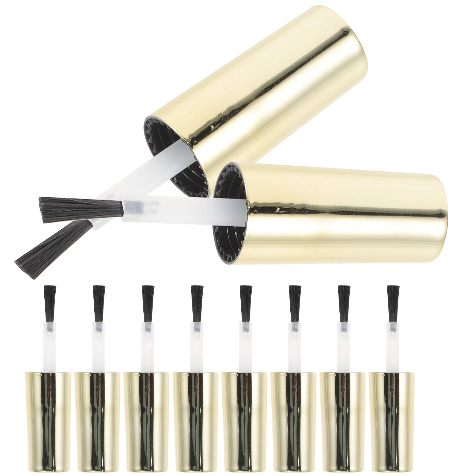 

10 Pcs Bottle Caps Brush Nail Gel Double Head Small Bottles Replacement Polish