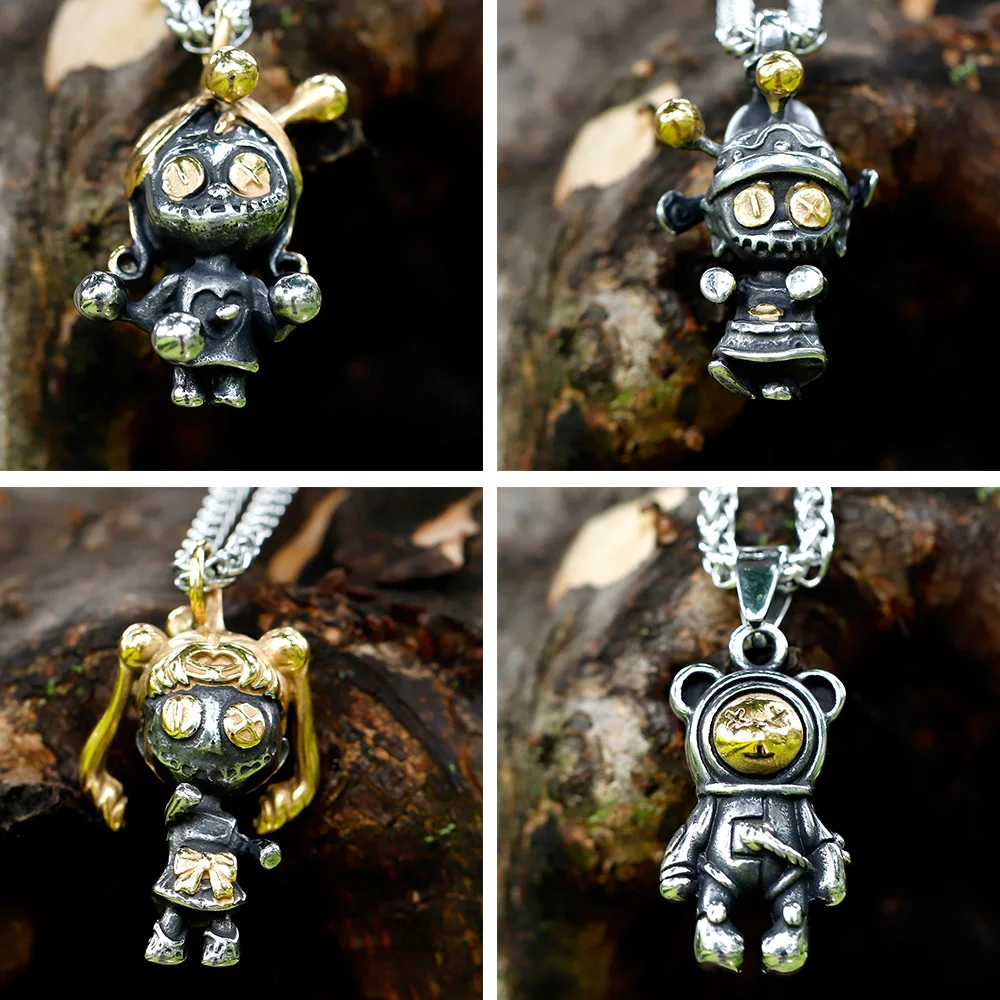 

2022 NEW Men's 316L stainless steel Creative Designs Voodoo Doll Collection Pendant clown vampire love balloon For free shipping
