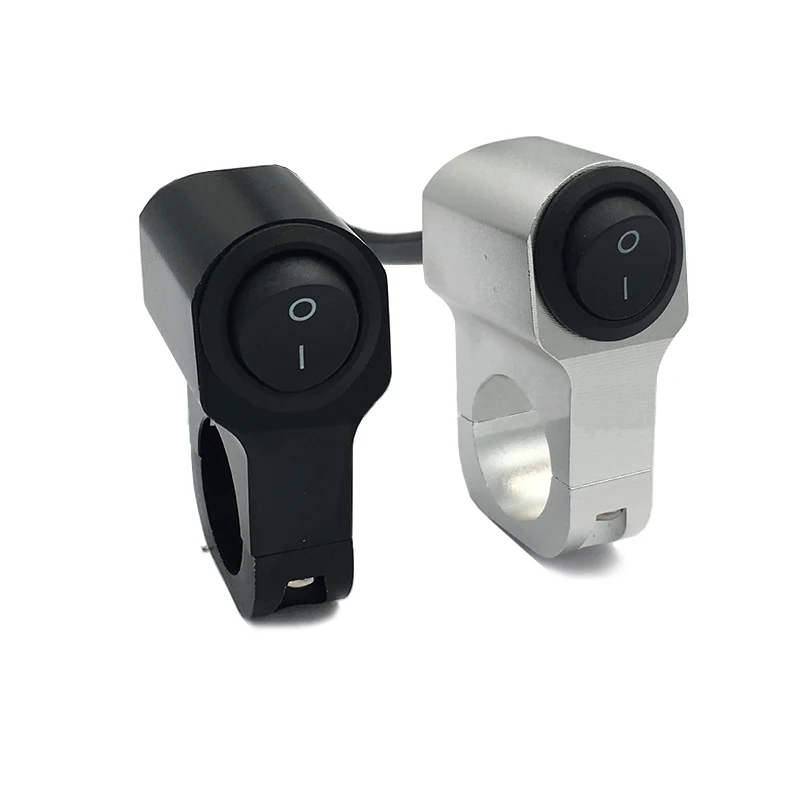 

Aluminum Alloy 2 Wire Black Light Waterproof 12V Switch 7/8 Inch Motorcycle Handlebar Headlight on/Off Switch Scooter ATV