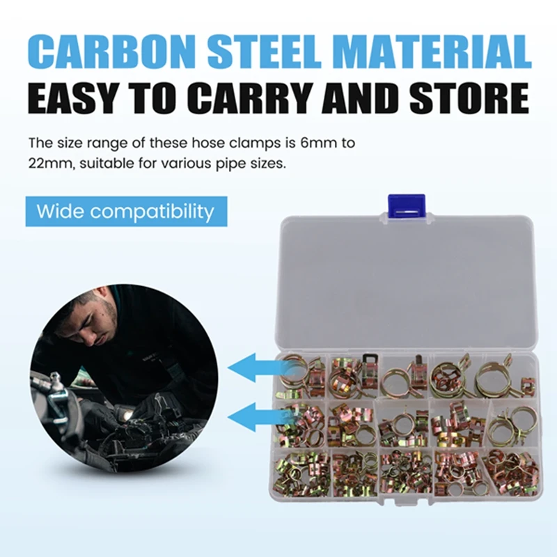 115 шт. пружинные зажимы для шланга 6-22 мм цинковый пружинный зажим топливная линия