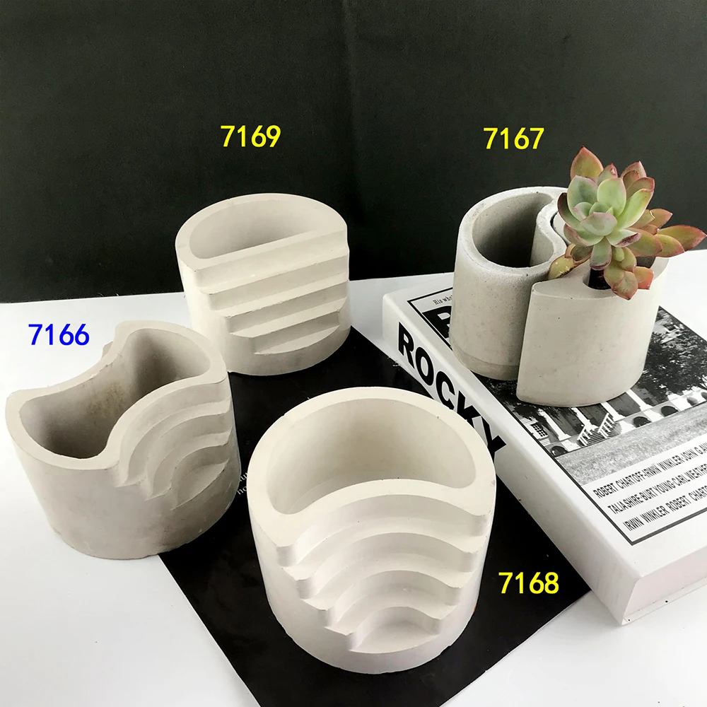 

DIY Trapezoid Cement Flower Pot Silicone Mold Gypsum Double-layer Handmade Cement Succulent Planting Pot Mold Garden Supplies