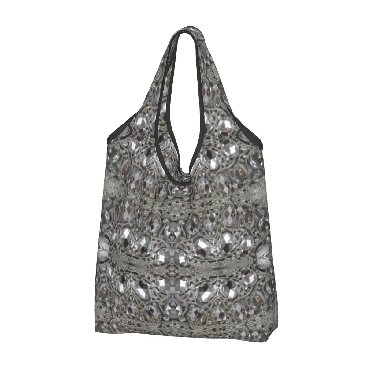 

Trendy Pretty Rhinestone Crystal Groceries Shopping Bags Kawaii Shopper Shoulder Tote Bag Diamonds Jewelry Handbag