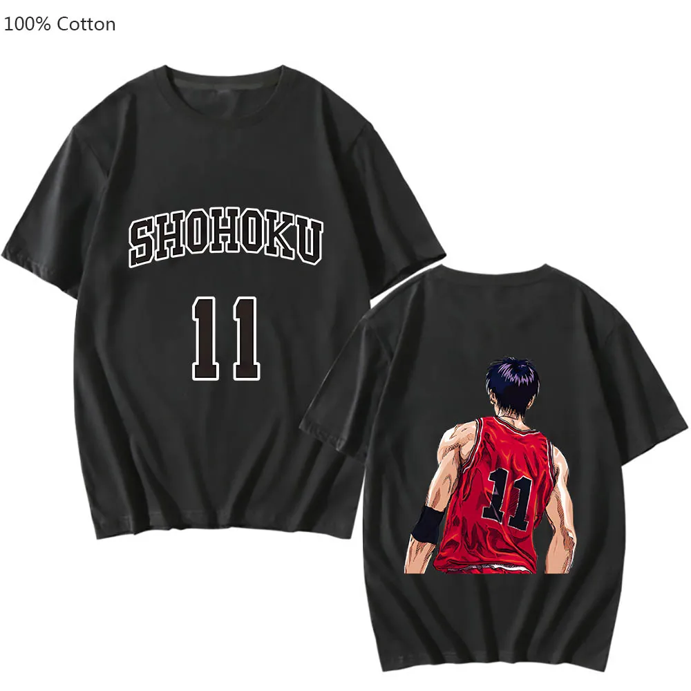 

Slam Dunk Manga Print T-shirts Kawaii Cartoon Men Tshirt 100% Cotton Cute Manga Women Tee-shirt Funko Pop Short Sleeve T-shirt