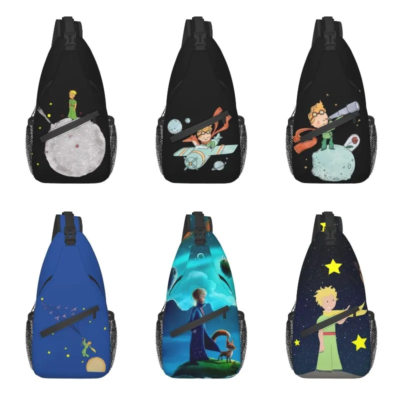 Casual Classic Cartoon The Little Prince Crossbody Sling Backpack Men Le Petit Prince Shoulder Chest Bag for Camping Biking
