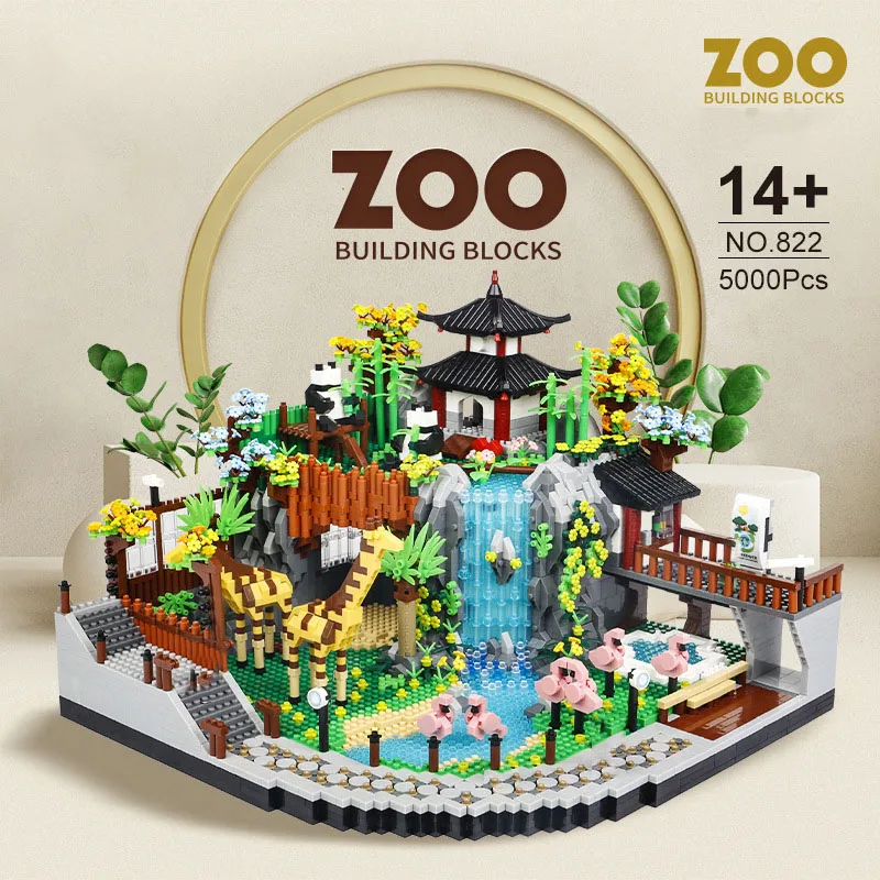 

Creative City Street View Micro Diamond Block Desert Zoo Nanobrick Figure Architecture Model Build Brick Toy Colleciton For Gift