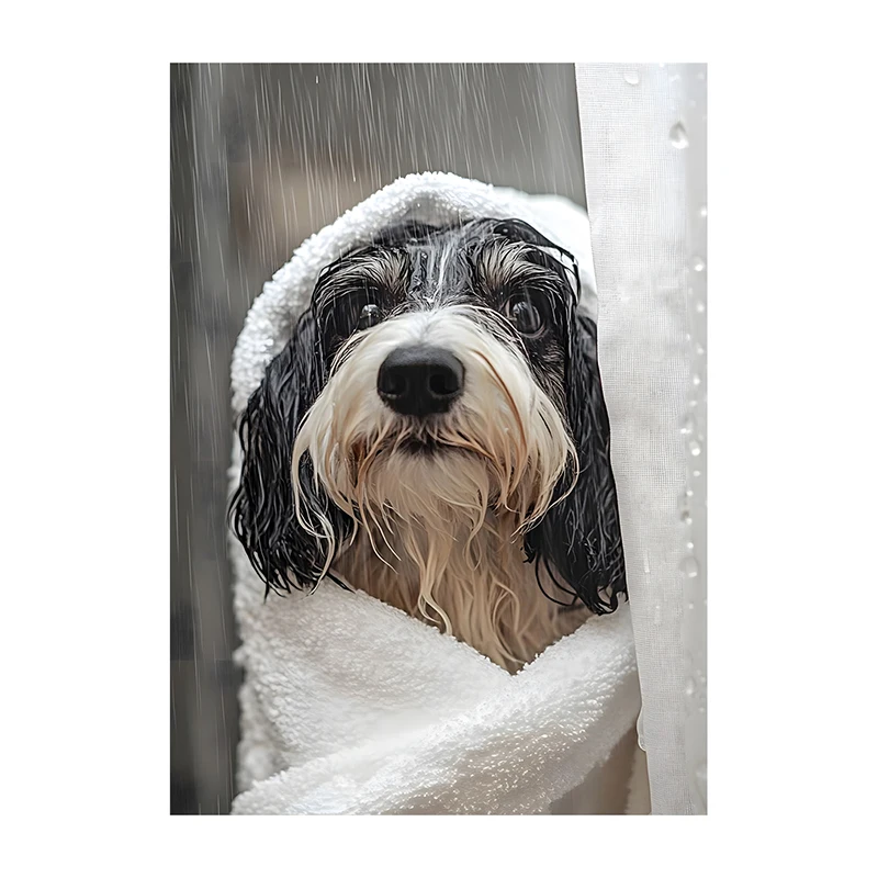 

Печать на холсте "Милая собака в ванной"