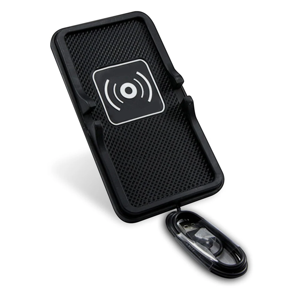 

Pad Car Wireless Charger Silicone Vehicle 1pcs Accessories Black Fast Charging