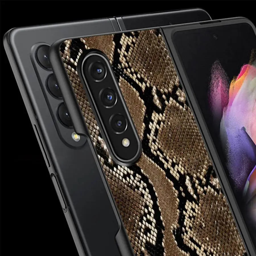 Фото Чехол для Samsung Galaxy Z Fold 8 Ultra, Z Fold3, Z Fold4, Z Fold6, Z Fold7, Z Fold5, Z Fold 7, 6, 5, 4, 3 с узором под кожу питона №2