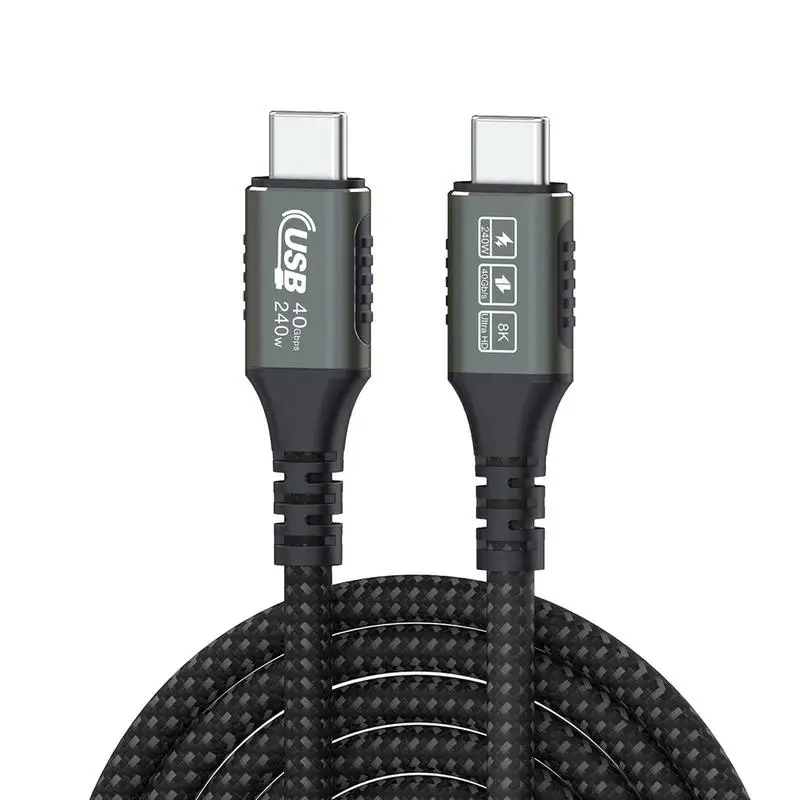 

USB4 Data Cable Projection Double-Headed Data Charger Cord Multi-Purpose Connection Supplies For Video Transfer Power Supply And