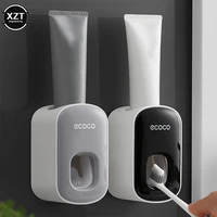 new automatic toothpaste dispenser dust proof toothbrush holder wall mount stand bathroom accessories set toothpaste squeezer