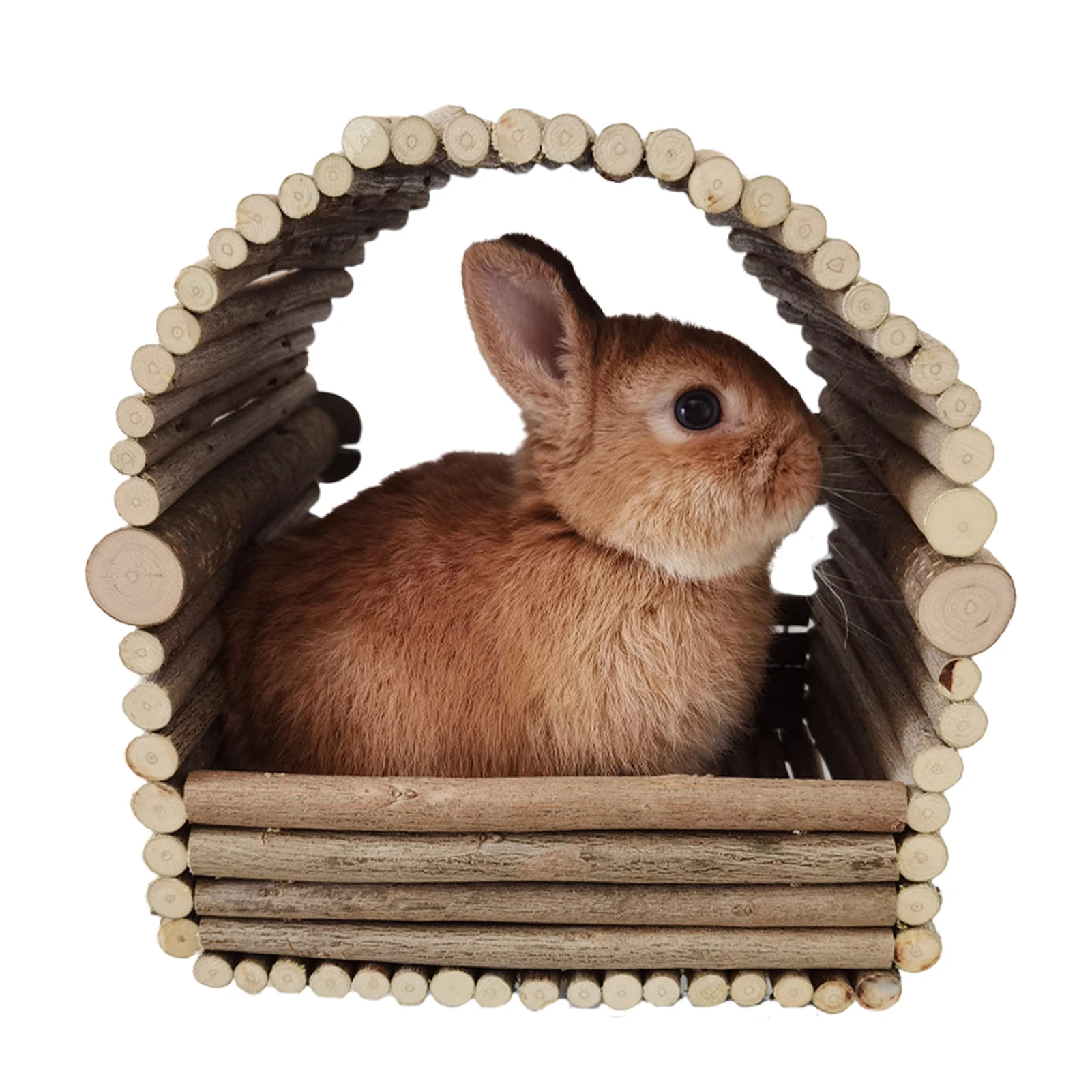 

Hamster Wooden House Detachable Woven Nest With Platform Detachable Weaving Or Indoor Bunnies Chinchilla Hamsters And Guinea