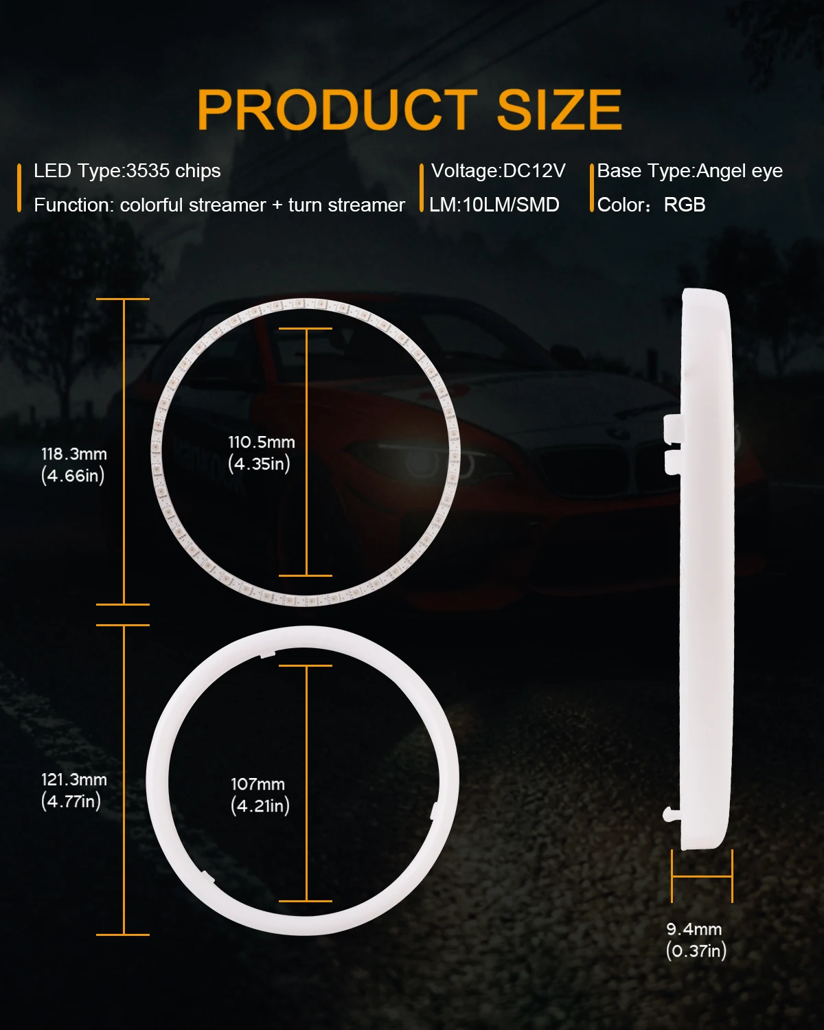 2 шт. 12 В 24 постоянного тока светодиодные хлопковые фонари ангельские глазки с