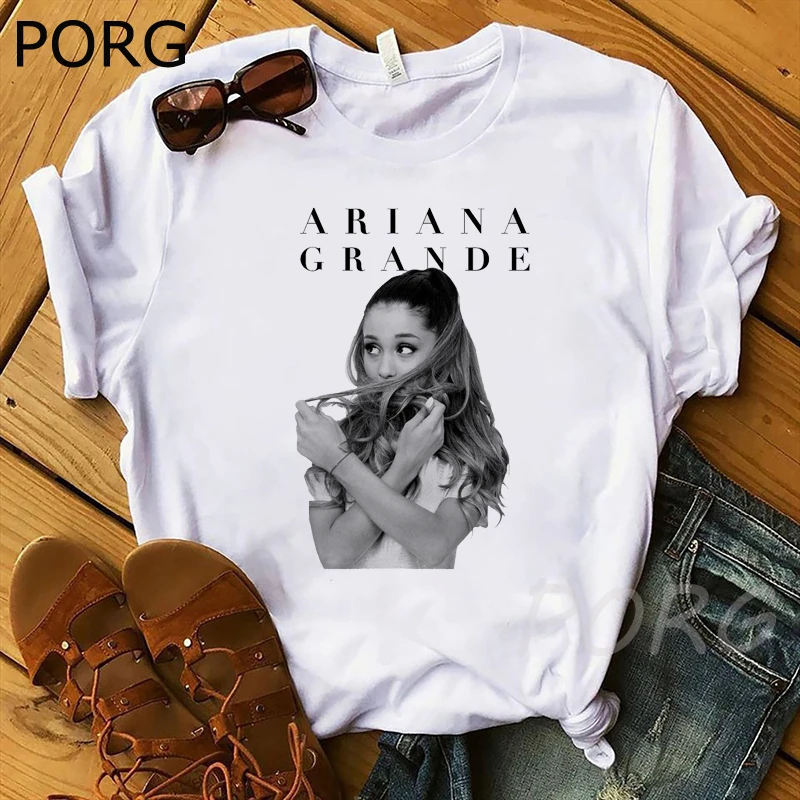 Футболка Ariana Grande женская с круглым вырезом и принтом Готическая уличная одежда в