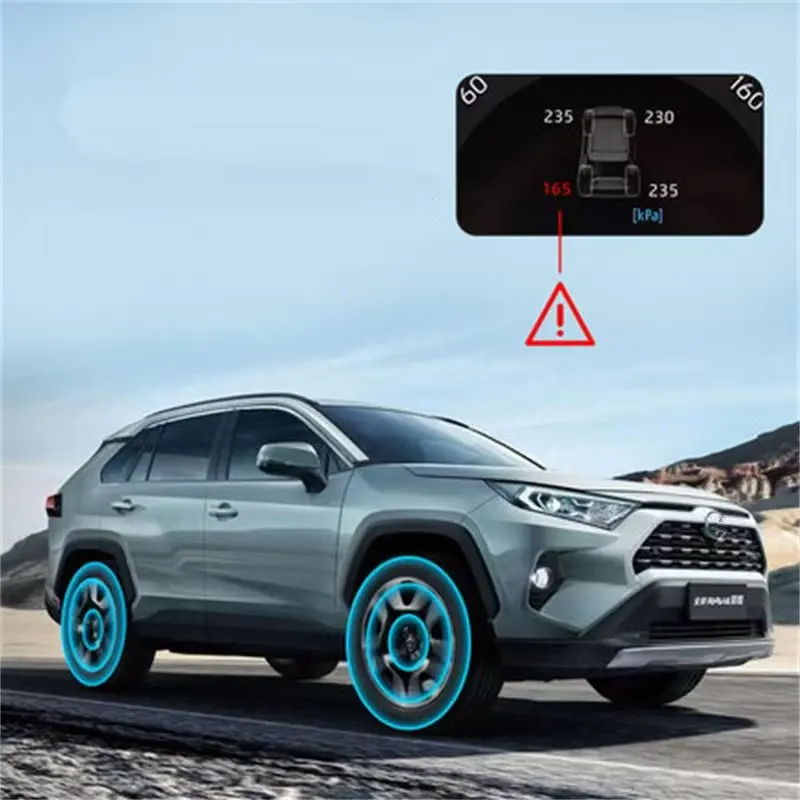 Фото Умный автомобильный датчик давления в шинах TPMS, система мониторинга для Toyota Rav4 2019-2024 Xa50, цифровой ЖК-дисплей, автоматическая охранная сигнализация №2
