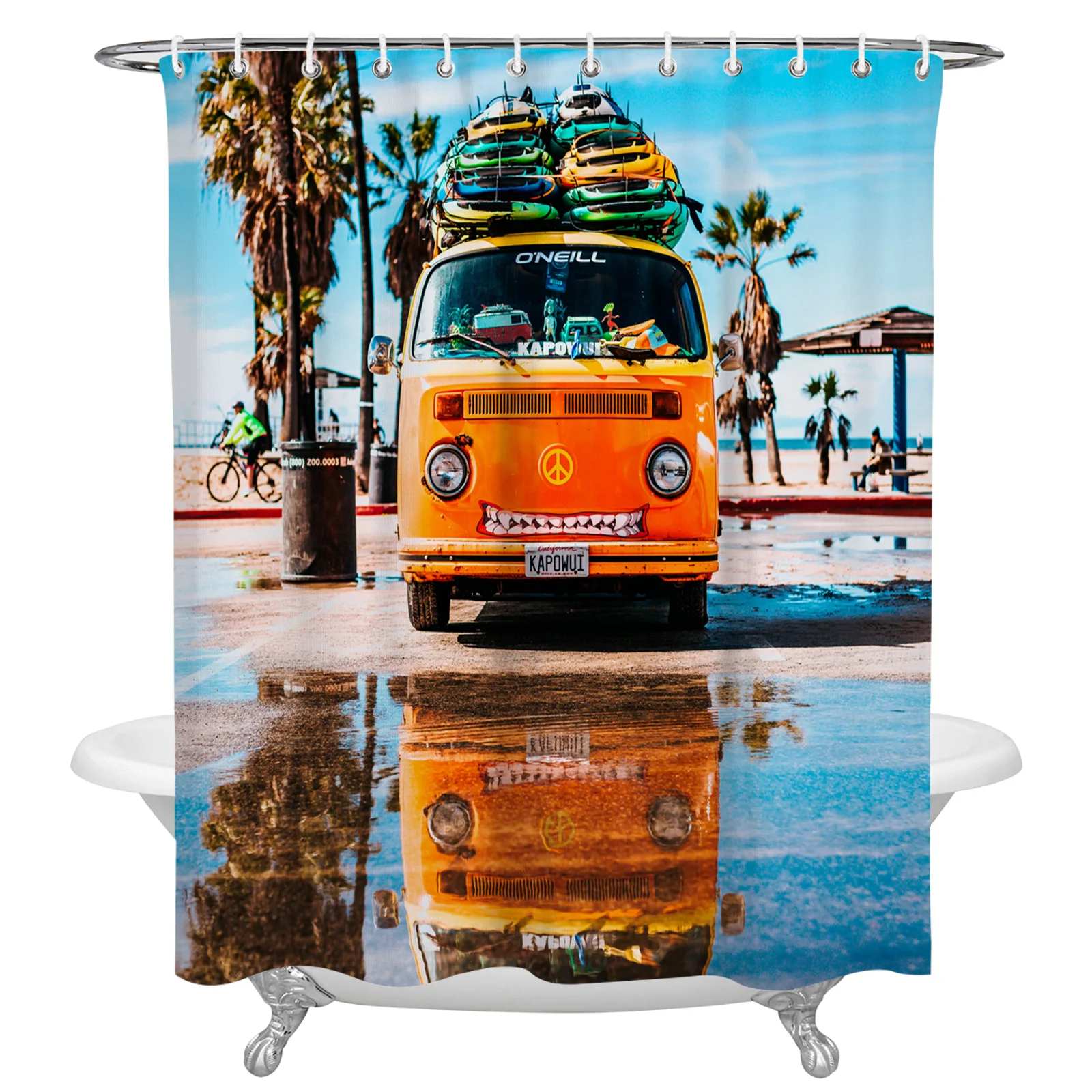 

Водонепроницаемая душевая занавеска для серфинга, штора из полиэстера, занавеска для украшения дома