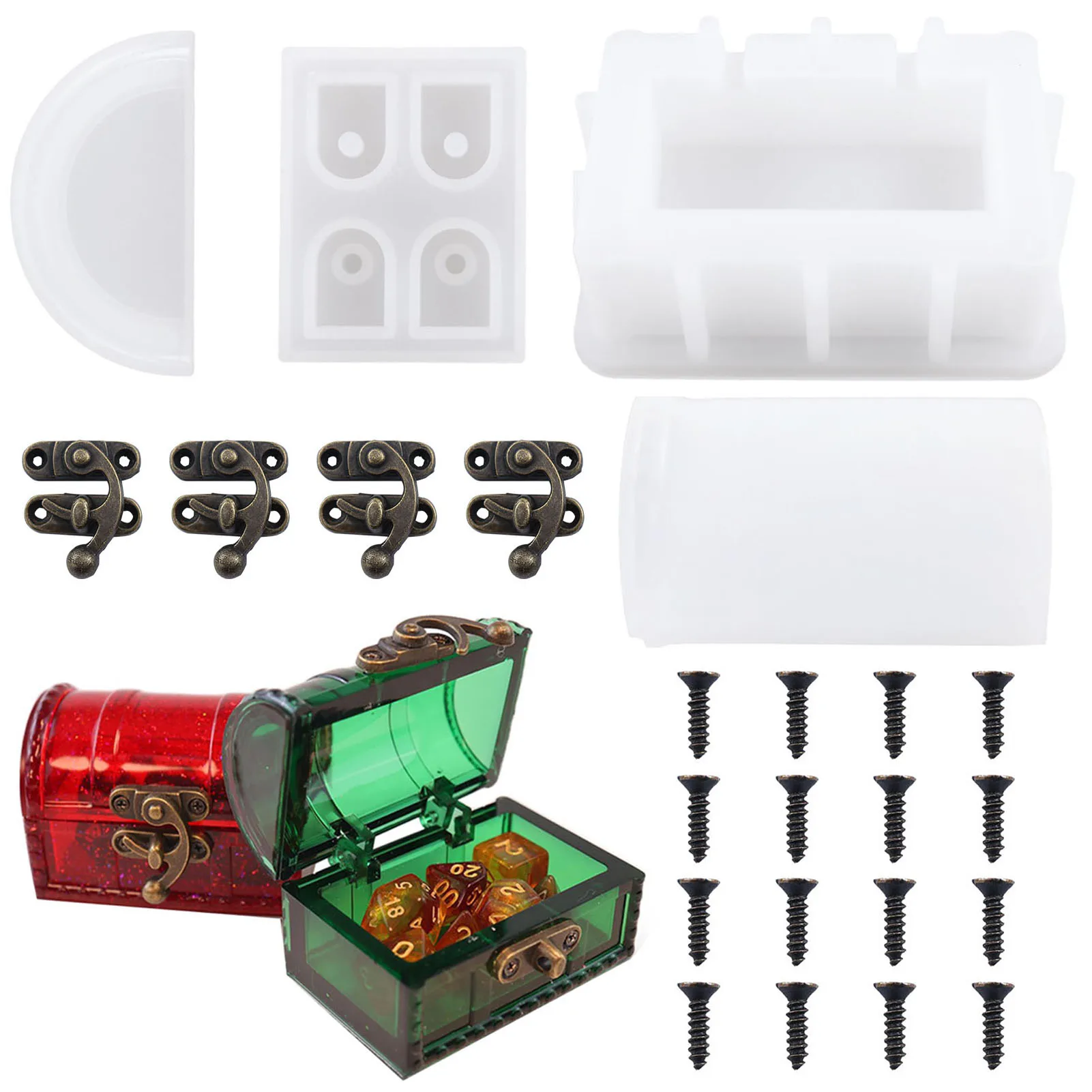 

DIY Handmade Storage Box 3D Silicone Epoxy Mold Jewelry Storage Silicone Molds Gift Box Making Tools