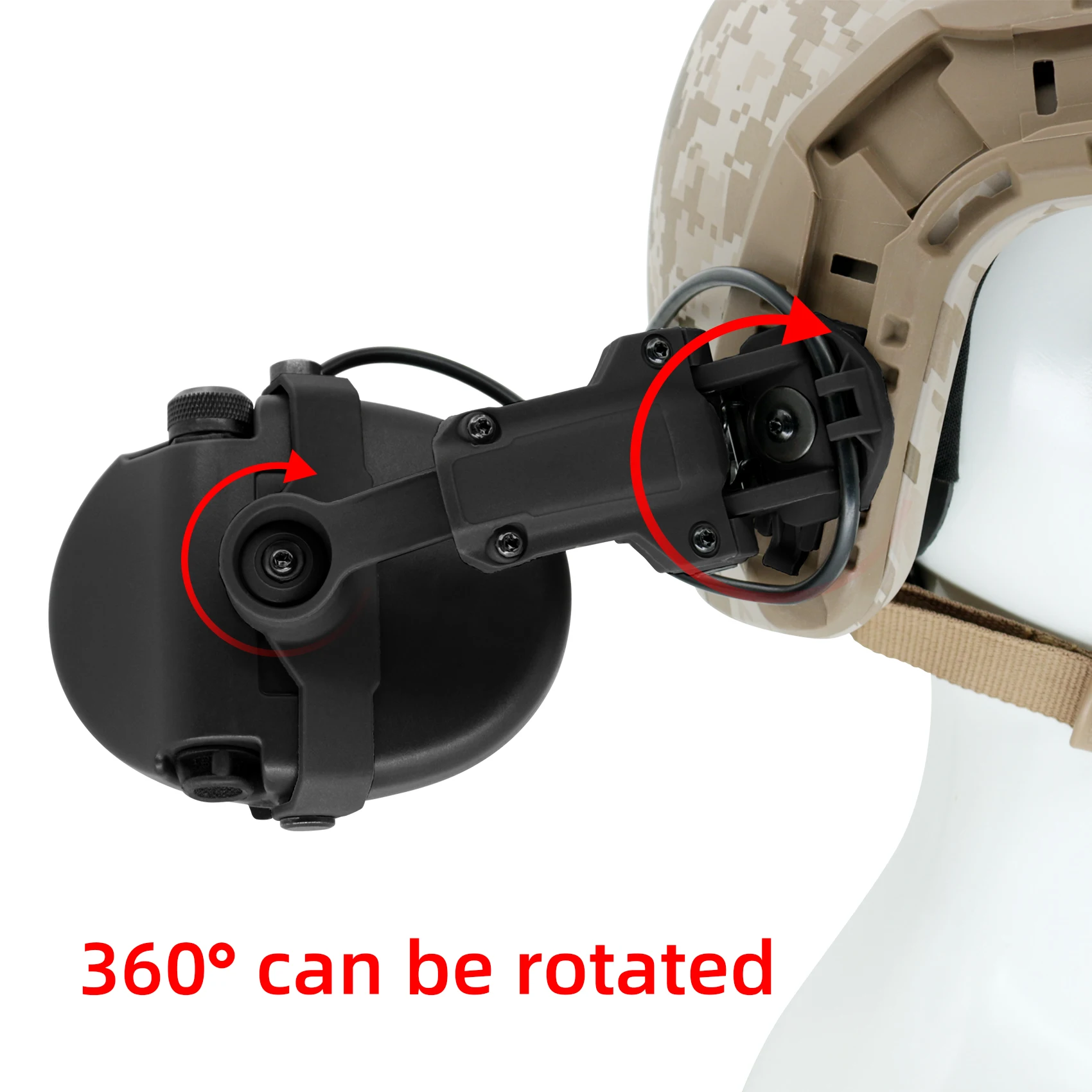 Tactical Sports Helmet Hunting Shooting ARC Rail Mount SORDIN Hearing Protection Headset Noise Cancelling