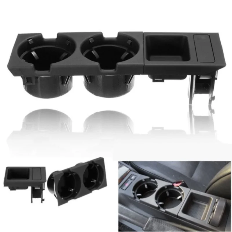 

Car Center Console Water Cup Holder Beverage Bottle Holder Coin Tray For Bmw 3 Series E46 318I 320I 98-06 51168217953 Black