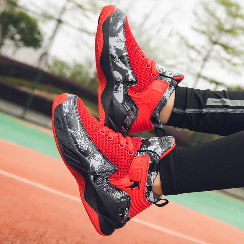 Brand Kids Basketball Shoes Boys Sneakers Non-slip Child Trainer Basket Shoes Outdoor Mesh Children Sport Shoes