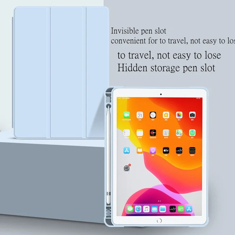 Чехол для ipad Air 5 4 10 9 2020 Pro 11 7 2018 Mini Smart Cover с держателем стилуса iPad 2 7-го 8-го