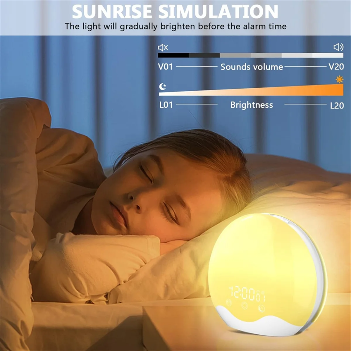 Будильник Sunrise с сенсорным управлением двухсторонний будильник для спальни