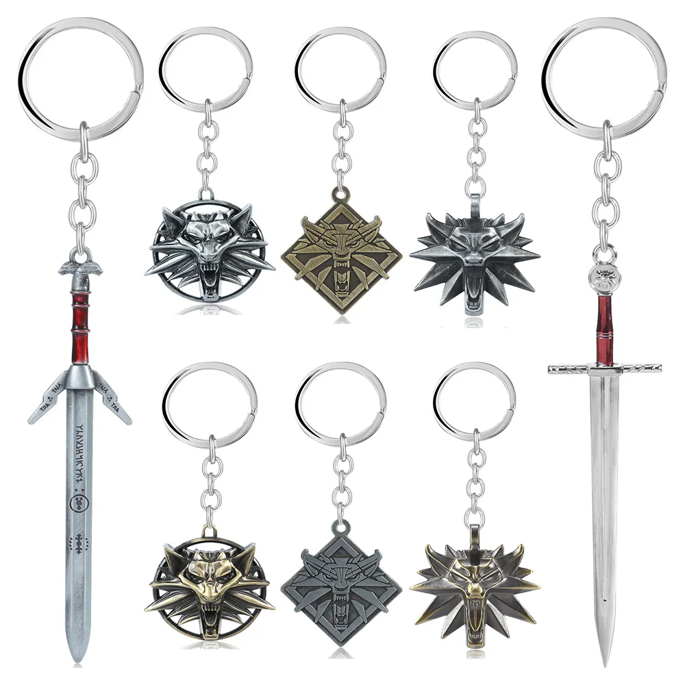 Крутой винтажный брелок для ключей в виде волка животного геральта ювелирные