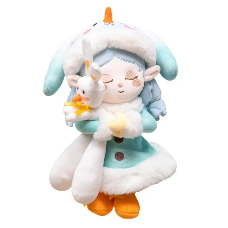 

Cute Girl Stuffed Plush Toy With Bunny 33cm Sweetheart Doll Cozy Cuddle Soft Plush Doll Sleeping Plush Doll For Kid