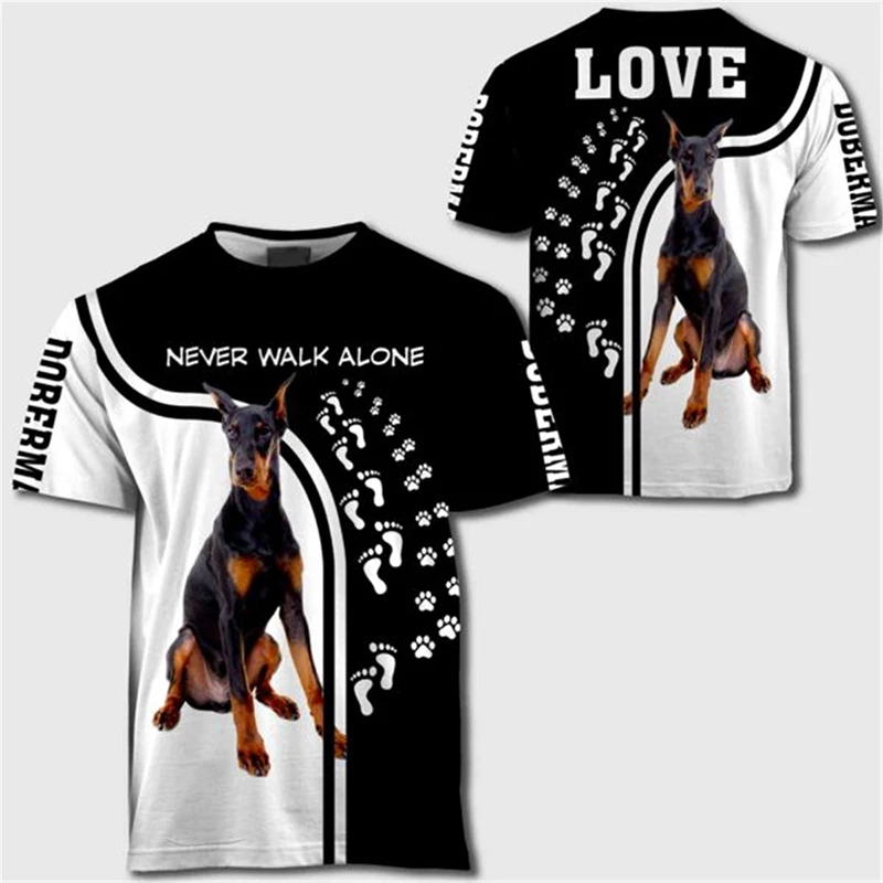 

New Animal T-shirt For Men Cute Dog Puppy 3d Print Summer O-neck Short Sleeve Sweatshirt Oversized Unisex T-shirt