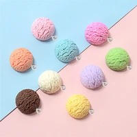 10pcs cute ice cream ball resin charms earring necklace pendant trinket trendy jewelry making accessories diy key chain ornament