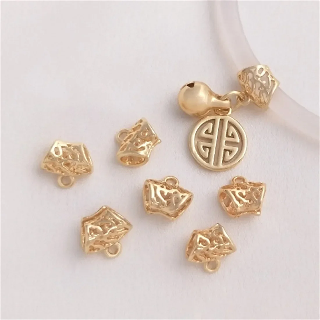 Медная посылка 14-каратное настоящее золото открытый бант браслет сделай сам