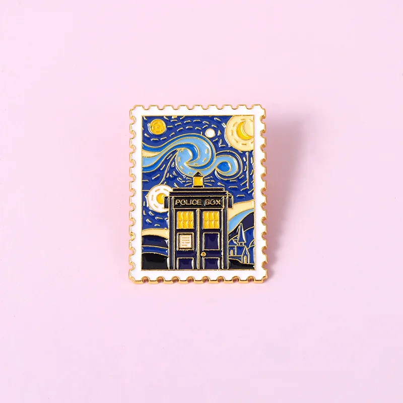 

Famous Oil Painting Enamel Pin Starry Night Dream Brooch Van Gogh Star Brooch Exquisite Cartoon Brooch 2022 Fashion Jewelry Gift