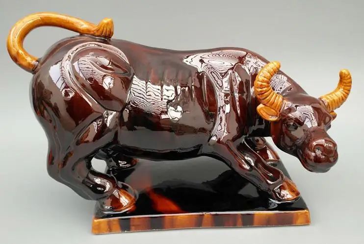 

Antique Tang three colours porcelain cow statue ,Free shipping