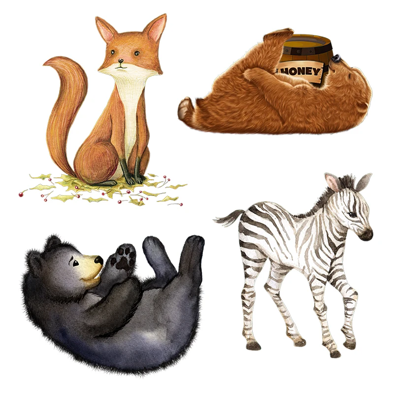

CX68 Lovely Cartoon Wall Stickers Of Forest And Grassland Wild Animals