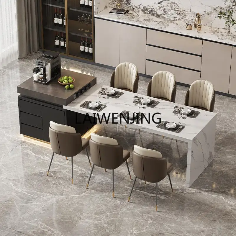 MJY легкий роскошный остров из каменной плиты обеденный стол выдвижное хранилище