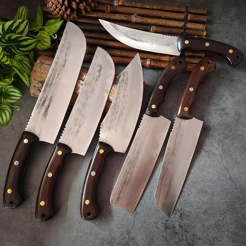 

7/8/9 дюймовый кованый шеф-нож, искусственный нож, ножи из нержавеющей стали для филе рыбы, мясница, овощи, нож для резки